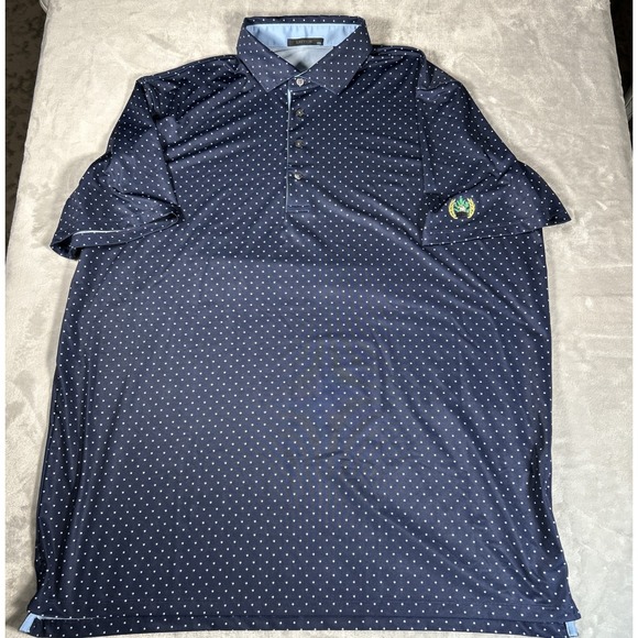 Greyson Shirt Mens 2XL Blue Geometric Icon Golf Polo Performance Stretch - Picture 3 of 11